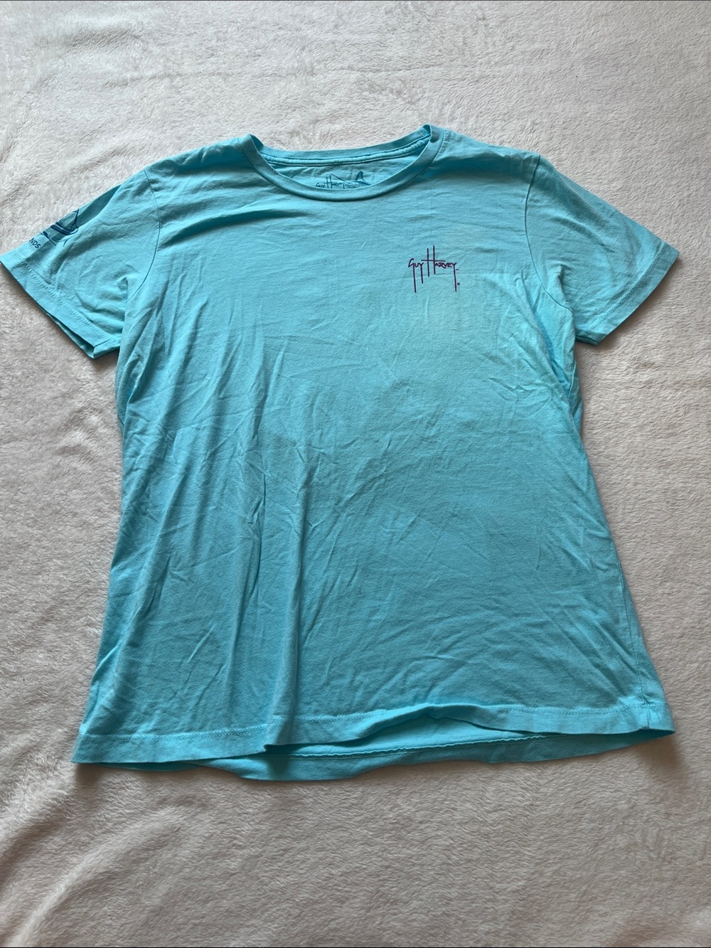 Guy Harvey Aqua Tee with Small Chest Logo